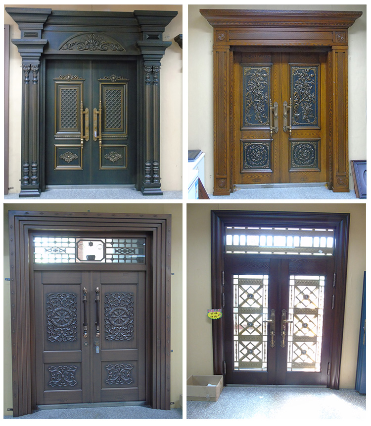 飞群锌铁合金别墅非标门仿真铜门防盗门仿铜进户门大门甲级门定制(图11)