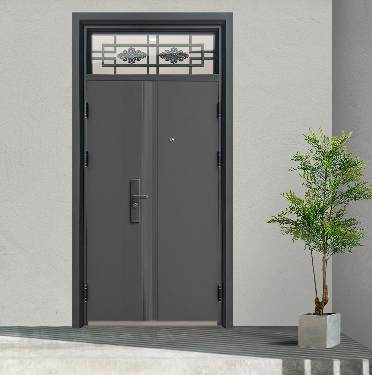 防盗门子母门入户门家用带玻璃气窗室外农村自建房双开大门进户门(图5)