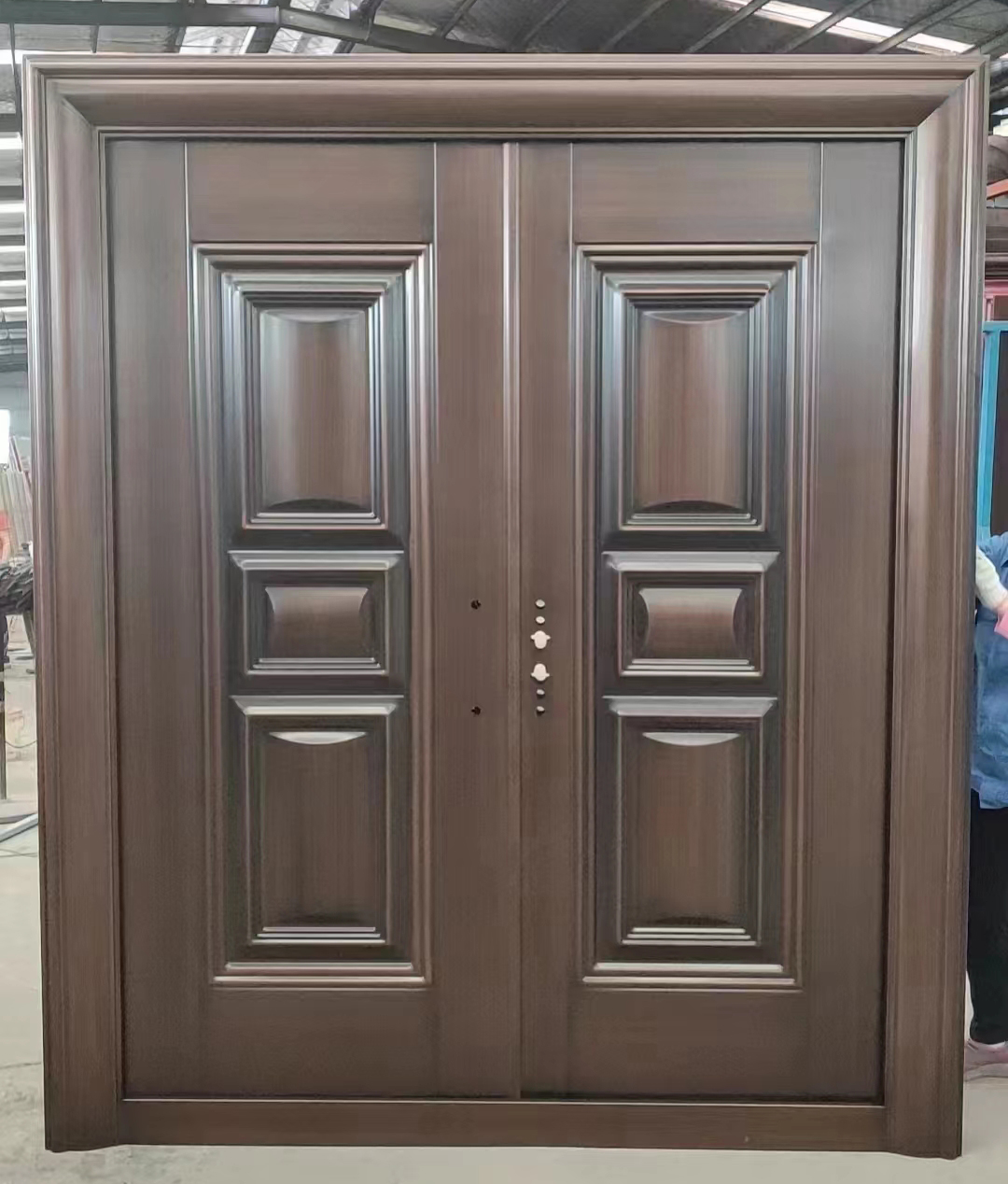 济南定做非标门防盗进户门高档山东楼宇门庭院大门学校门楼道门(图3)