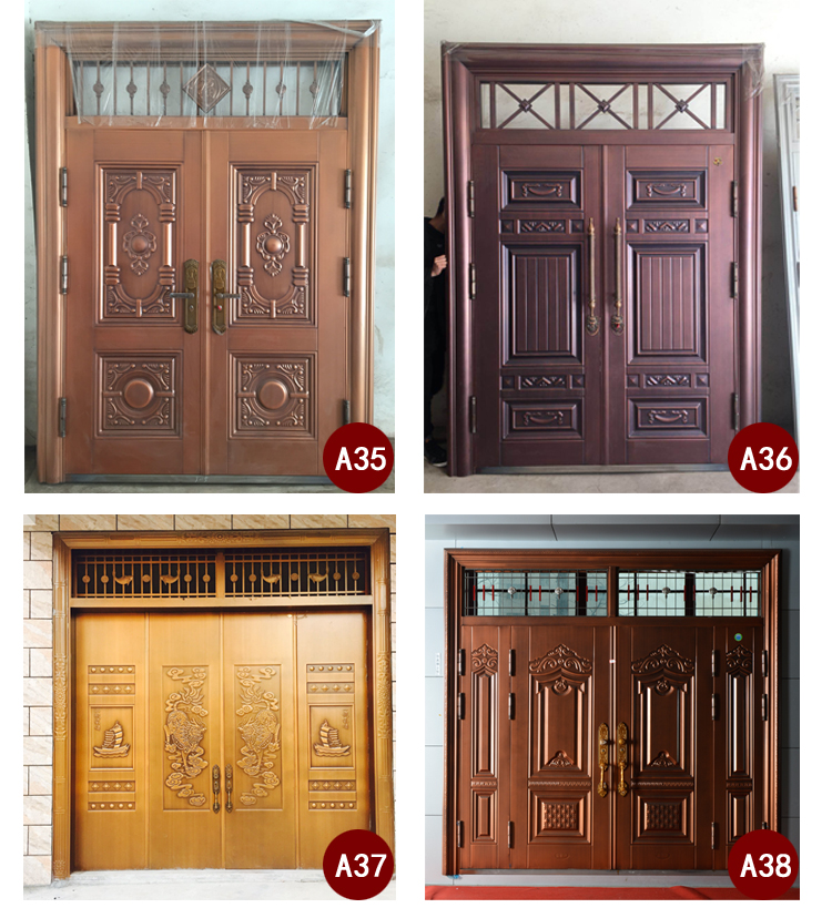 定制甲级锌合金别墅对开门进户门防盗门农村自建房大门非标门四开(图19)