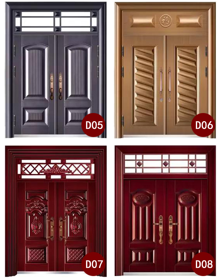 定制甲级锌合金别墅对开门进户门防盗门农村自建房大门非标门四开(图28)
