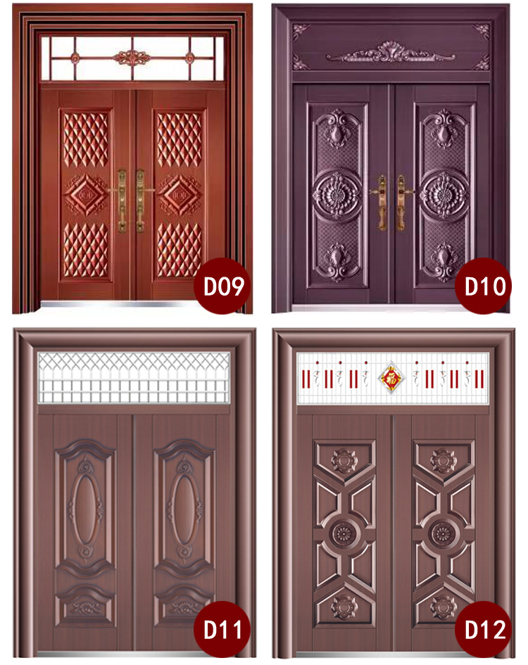 定制甲级锌合金别墅对开门进户门防盗门农村自建房大门非标门四开(图29)