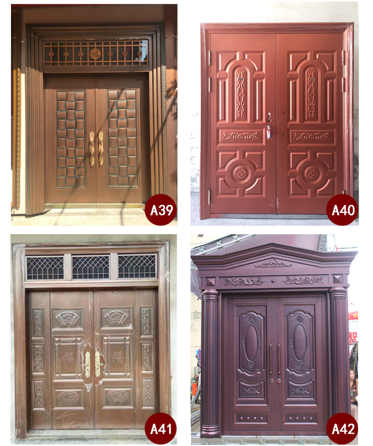 定制甲级锌合金别墅对开门进户门防盗门农村自建房大门非标门四开(图20)