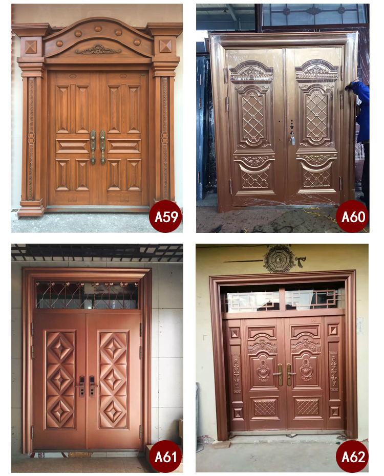 定制甲级锌合金别墅对开门进户门防盗门农村自建房大门非标门四开(图25)