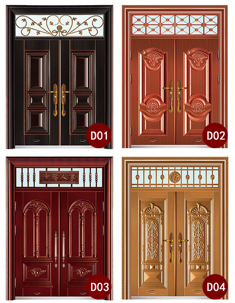 定制甲级锌合金别墅对开门进户门防盗门农村自建房大门非标门四开(图27)