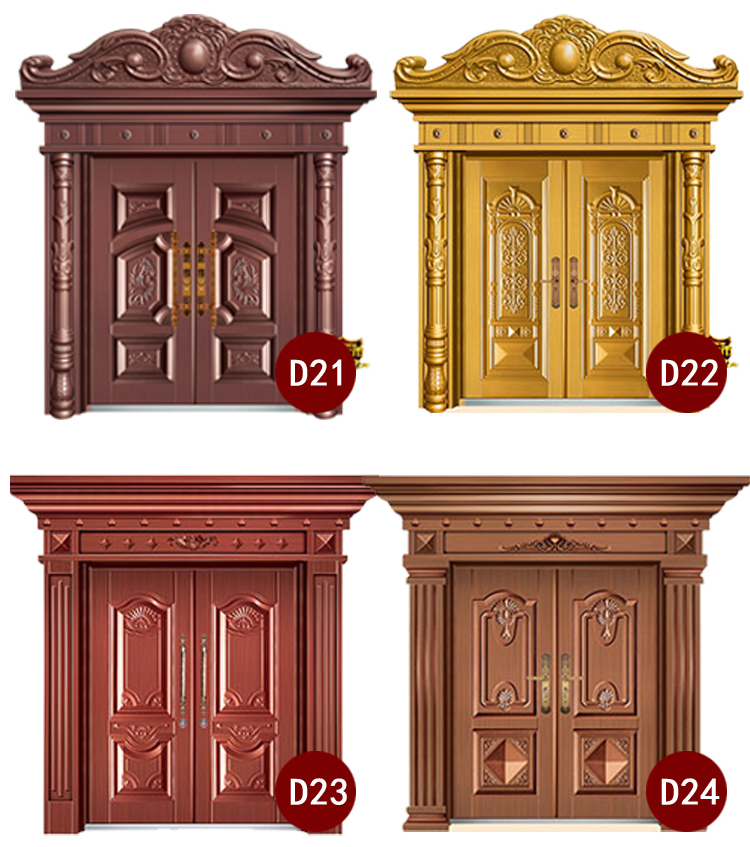 定制甲级锌合金别墅对开门进户门防盗门农村自建房大门非标门四开(图32)