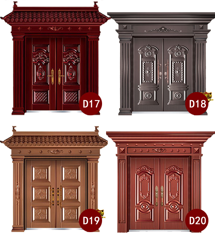 定制甲级锌合金别墅对开门进户门防盗门农村自建房大门非标门四开(图31)