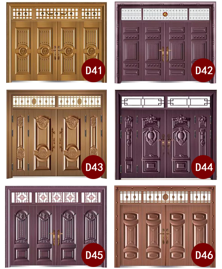 定制甲级锌合金别墅对开门进户门防盗门农村自建房大门非标门四开(图36)