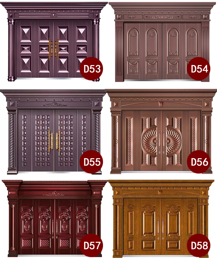 定制甲级锌合金别墅对开门进户门防盗门农村自建房大门非标门四开(图38)