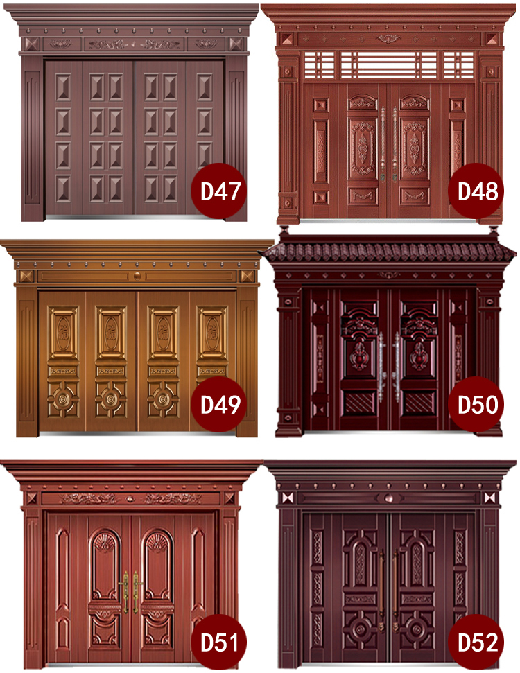 定制甲级锌合金别墅对开门进户门防盗门农村自建房大门非标门四开(图37)