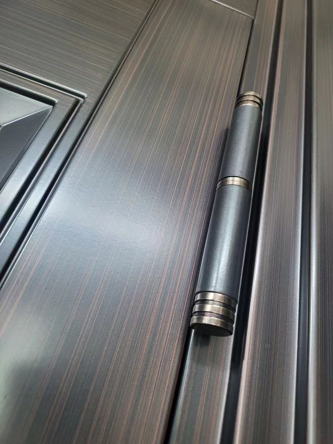 甲级防盗门非标门带气窗锌合金户外防晒仿铜漆单门子母大门通风门(图11)