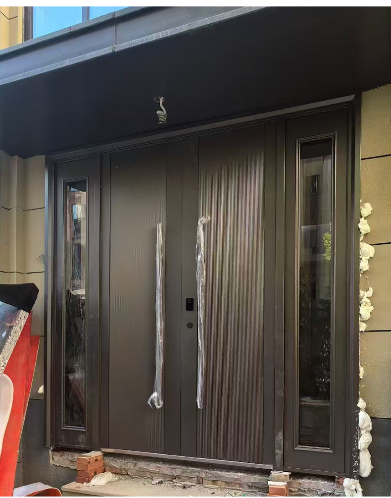 别墅大门铸铝门防盗门甲级锌合金入户门卡门农村自建房铜门非标门(图10)