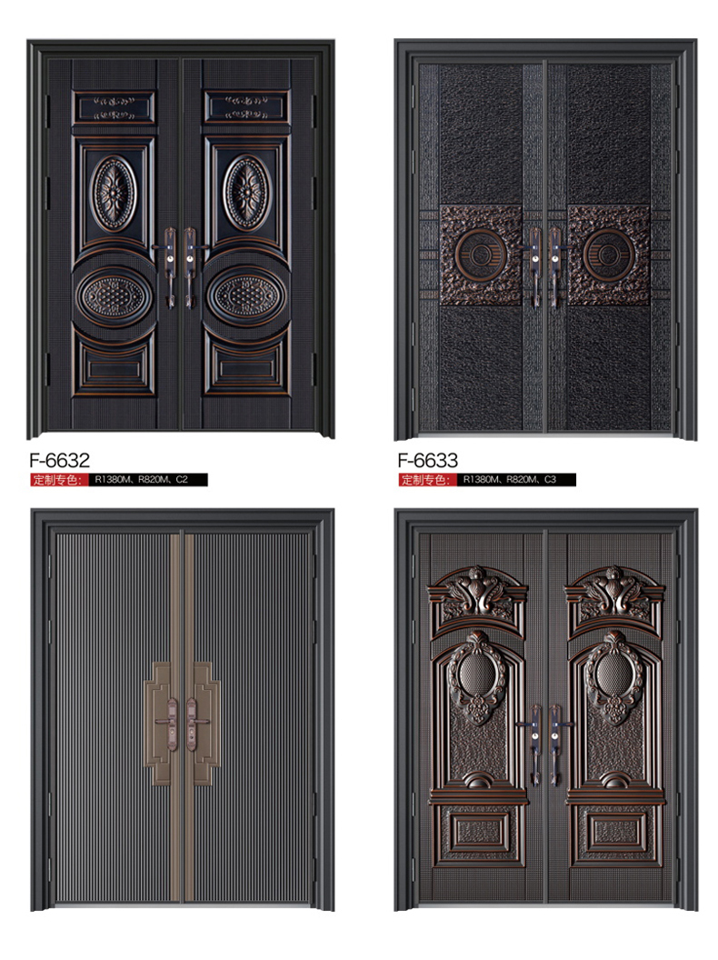 别墅大门铸铝门防盗门甲级锌合金入户门卡门农村自建房铜门非标门(图15)