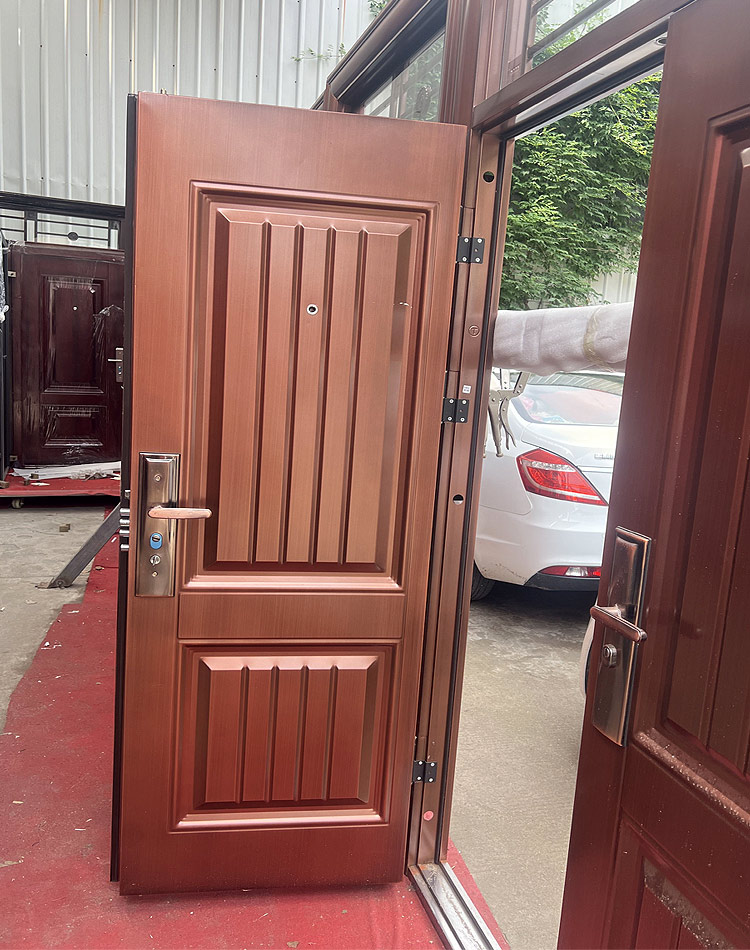 永康非标大门别墅农村钢质进户家用双开防盗钢制仿铜工程门安全门(图12)