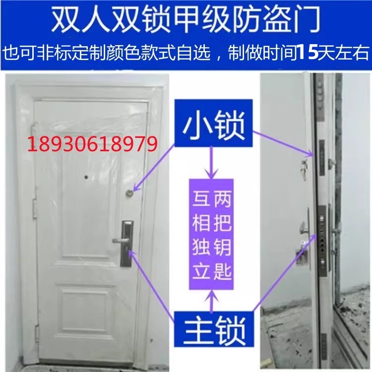 双人双锁防盗门学校银行枪械室财务室危化品库非标定制304不锈钢(图1)