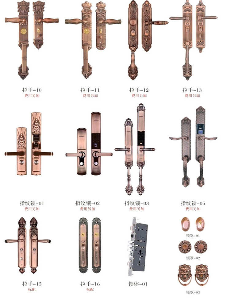 别墅大门对开入户门进户门非标定制纯铜门子母门双开门防盗门家用(图22)
