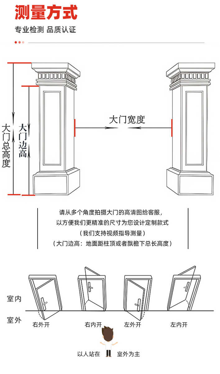 别墅大门对开入户门进户门非标定制纯铜门子母门双开门防盗门家用(图21)