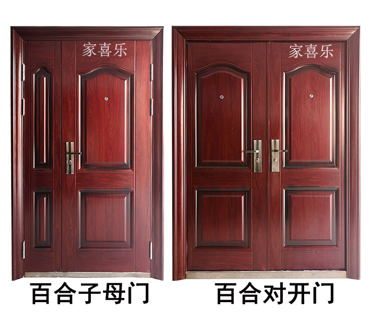 M7公分子母门对开门进户门防盗门工程门特价门钢制门家用自建房门(图3)