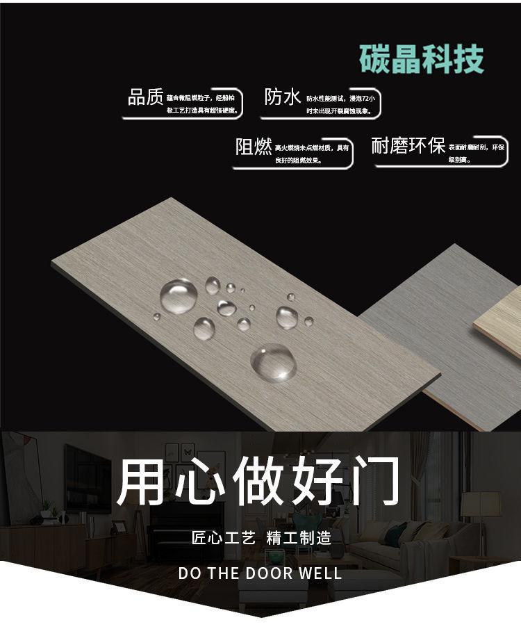 准分子高档免漆简约新款室内门静音们卧室门定制房间门(图4)