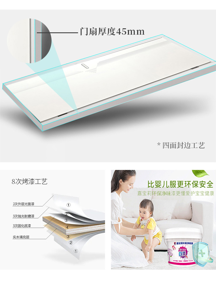 杭州木门实木复合烤漆门室内门免漆门法式扣线门实木多层隐形门(图7)