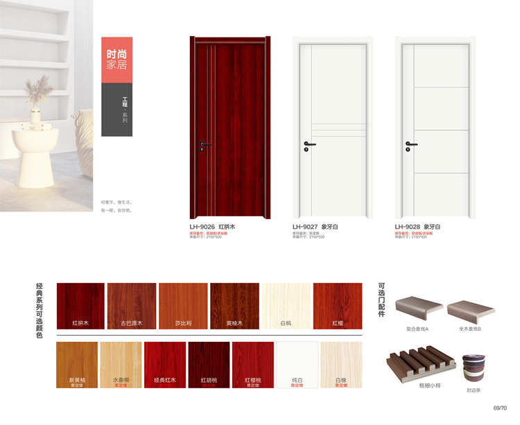 浙江金华永康木门厂家定制室内 房门 卧室门 无漆木门 多层实木门(图57)