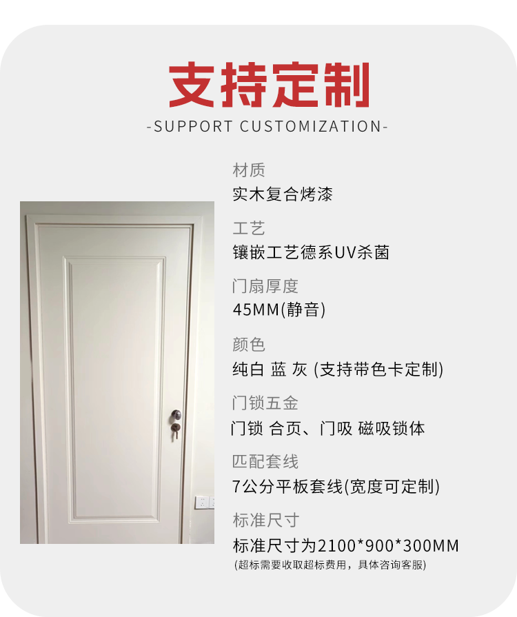 上海卧室门实木复合多层烤漆门免漆门定做实木门定制室内门包安装(图4)