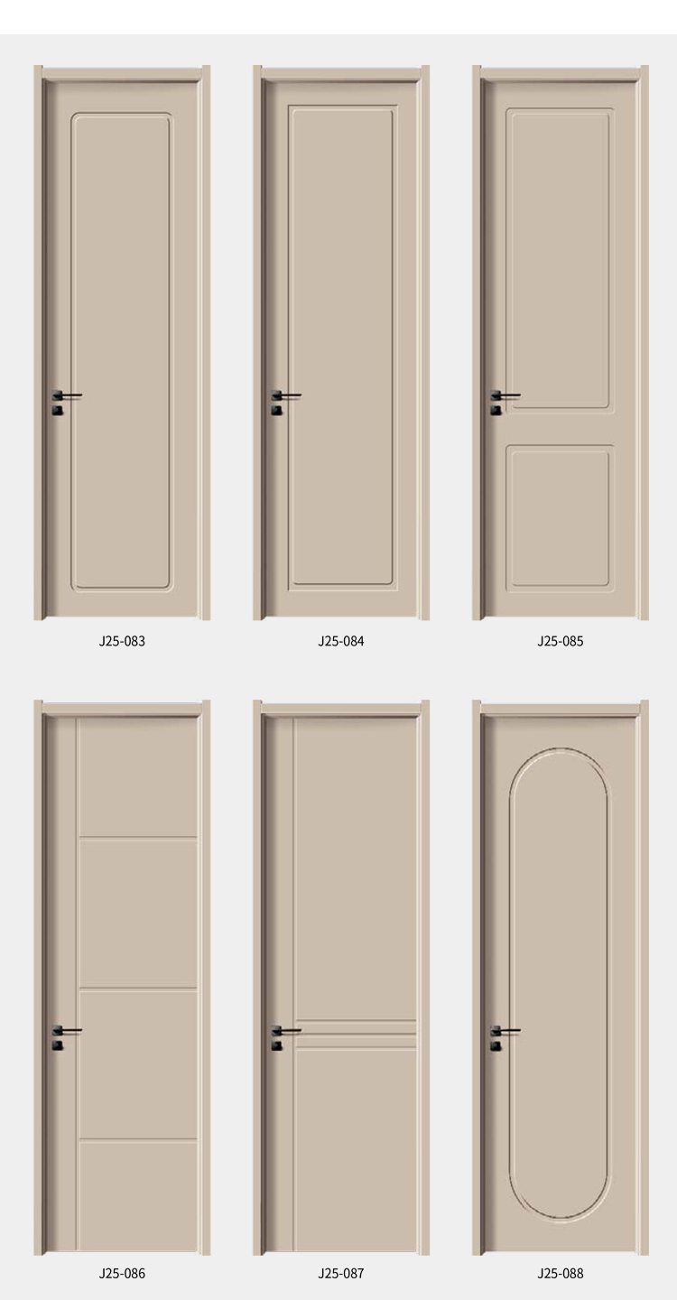 实木复合多层烤漆门室内定制门法式极简风木门环保房间隔音卧室门(图6)