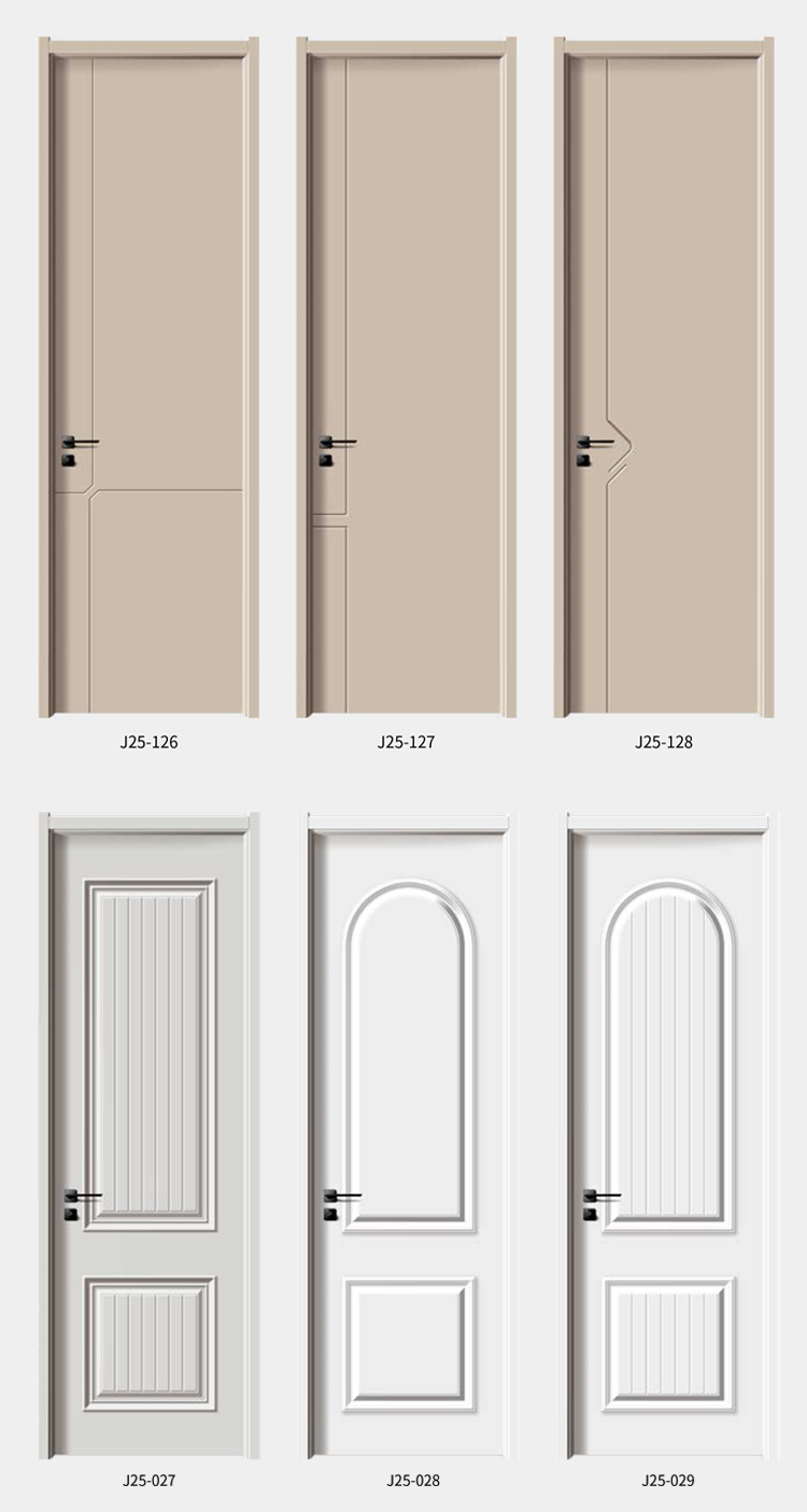实木复合多层烤漆门室内定制门法式极简风木门环保房间隔音卧室门(图7)