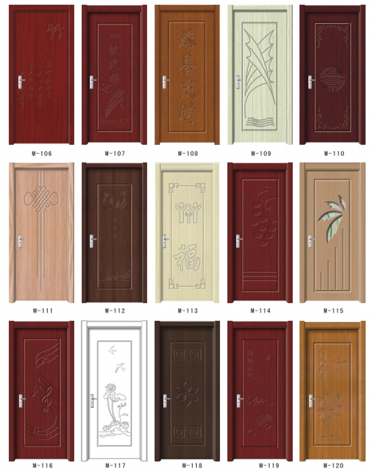 厂家定制C简约环保实木复合家用免漆pvc木教室酒店卧室学校工程门(图2)