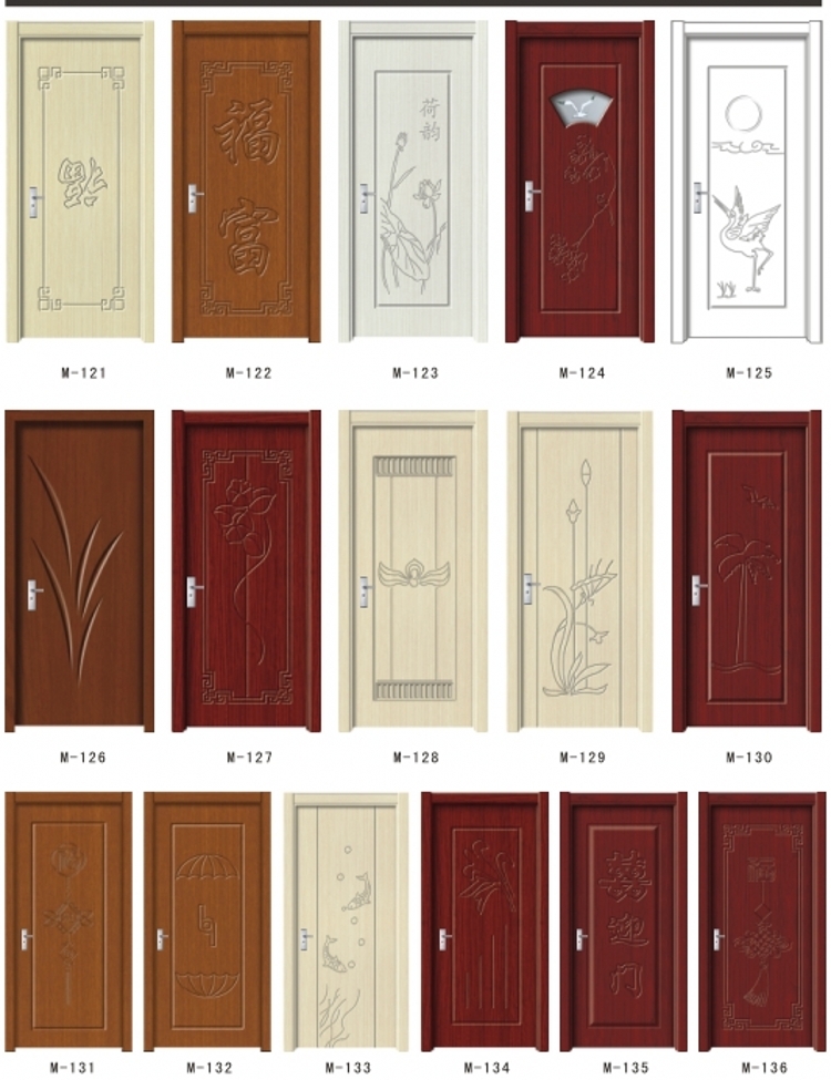 厂家定制C简约环保实木复合家用免漆pvc木教室酒店卧室学校工程门(图8)