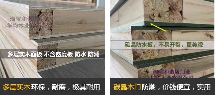 定制多层实木门碳晶门套装门室内门现代简约生态平板卧室门房间门(图11)