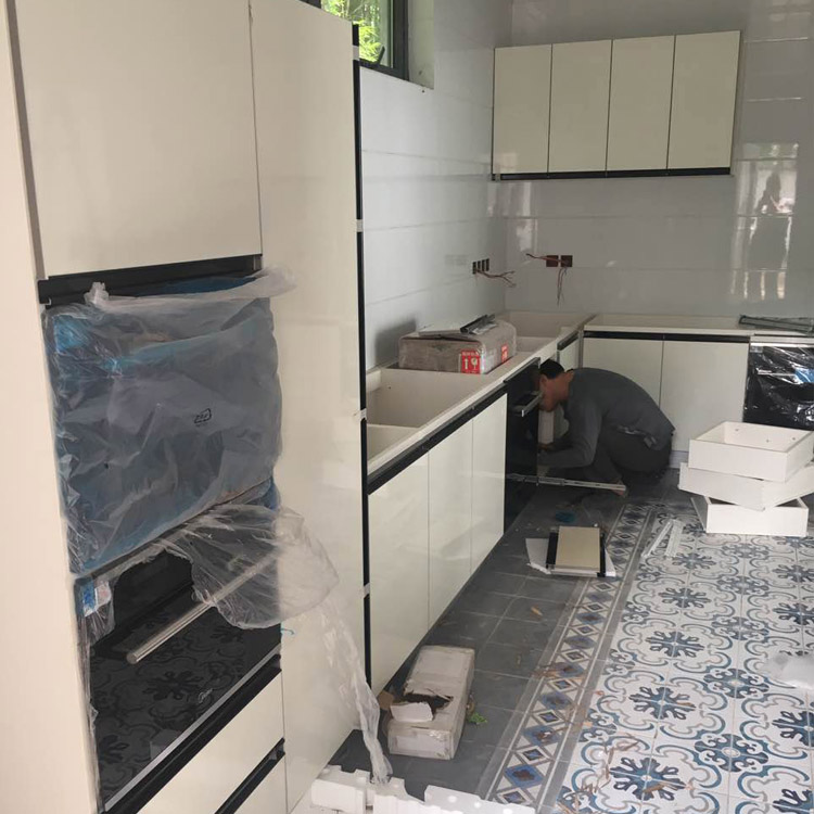 柏方PET高光高分子门板整体厨房橱柜 定制做简约现代风格南京本地(图5)