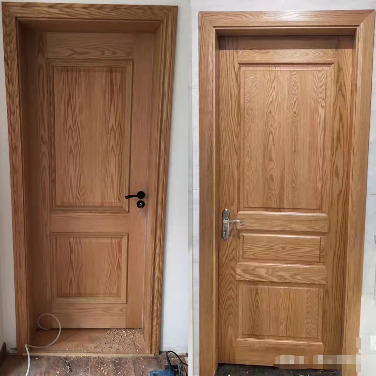 工厂实木复合多层烤漆门卧室门套装门室内门全木门卧室门木门免漆(图1)