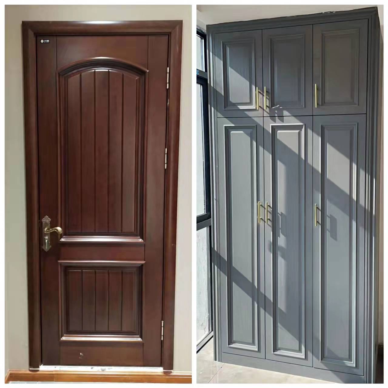 工厂实木复合多层烤漆门卧室门套装门室内门全木门卧室门木门免漆(图2)