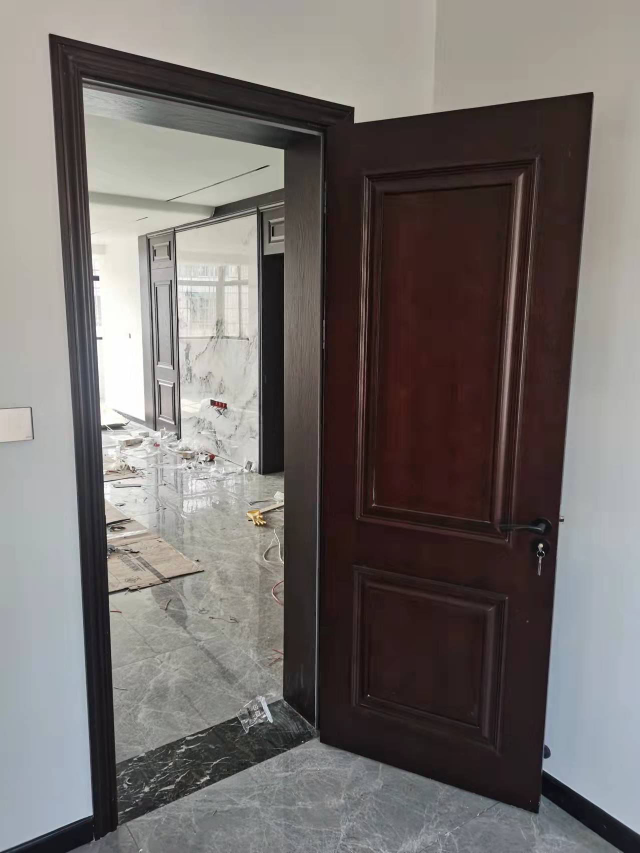 工厂实木复合多层烤漆门卧室门套装门室内门全木门卧室门木门免漆(图10)