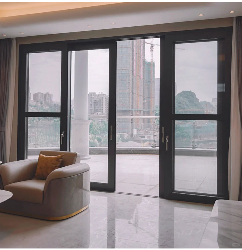 铝合金重型推拉门厨房门阳台卫生间移门客厅浴室隔断商铺三联动门(图6)