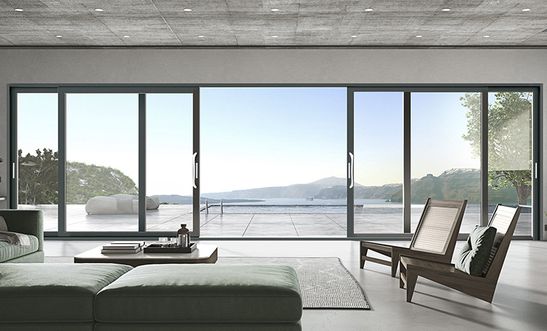 铝合金重型推拉门厨房门阳台卫生间移门客厅浴室隔断商铺三联动门(图1)