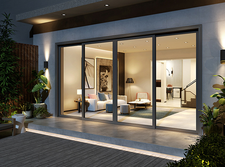 铝合金重型推拉门厨房门阳台卫生间移门客厅浴室隔断商铺三联动门(图3)