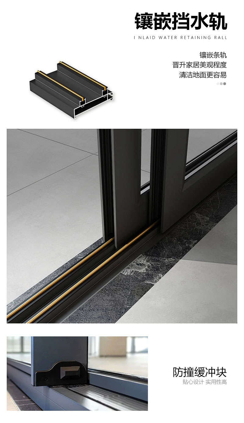 铝合金重型推拉门厨房门阳台卫生间移门客厅浴室隔断商铺三联动门(图11)