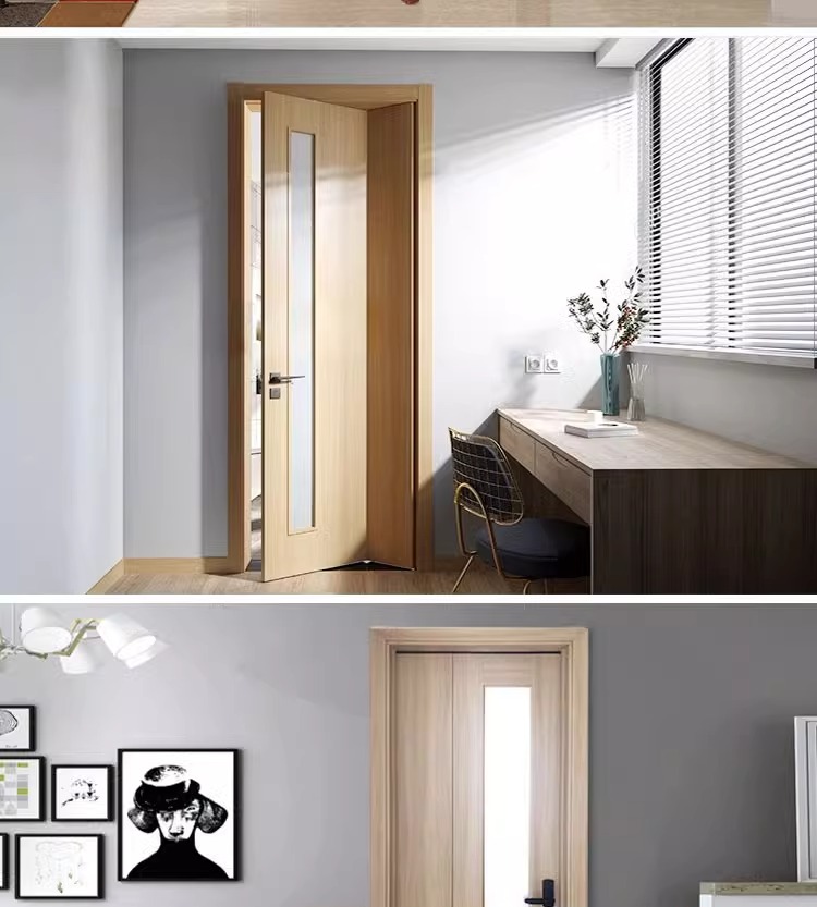 折叠门三七门实木定制玻璃门室内门卧室门现代简约隔断门隐形门(图8)