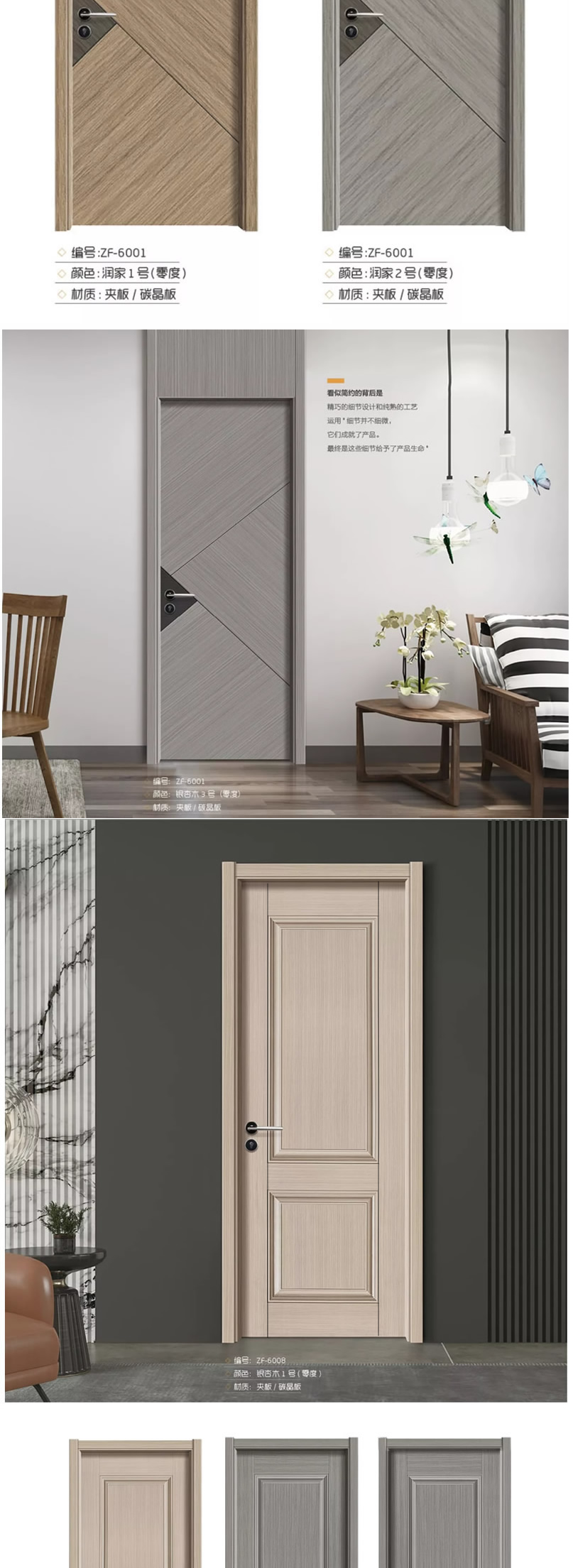 卧室门套装门室内门家用入户门房间多层夹板复合木门定制实木房门(图6)