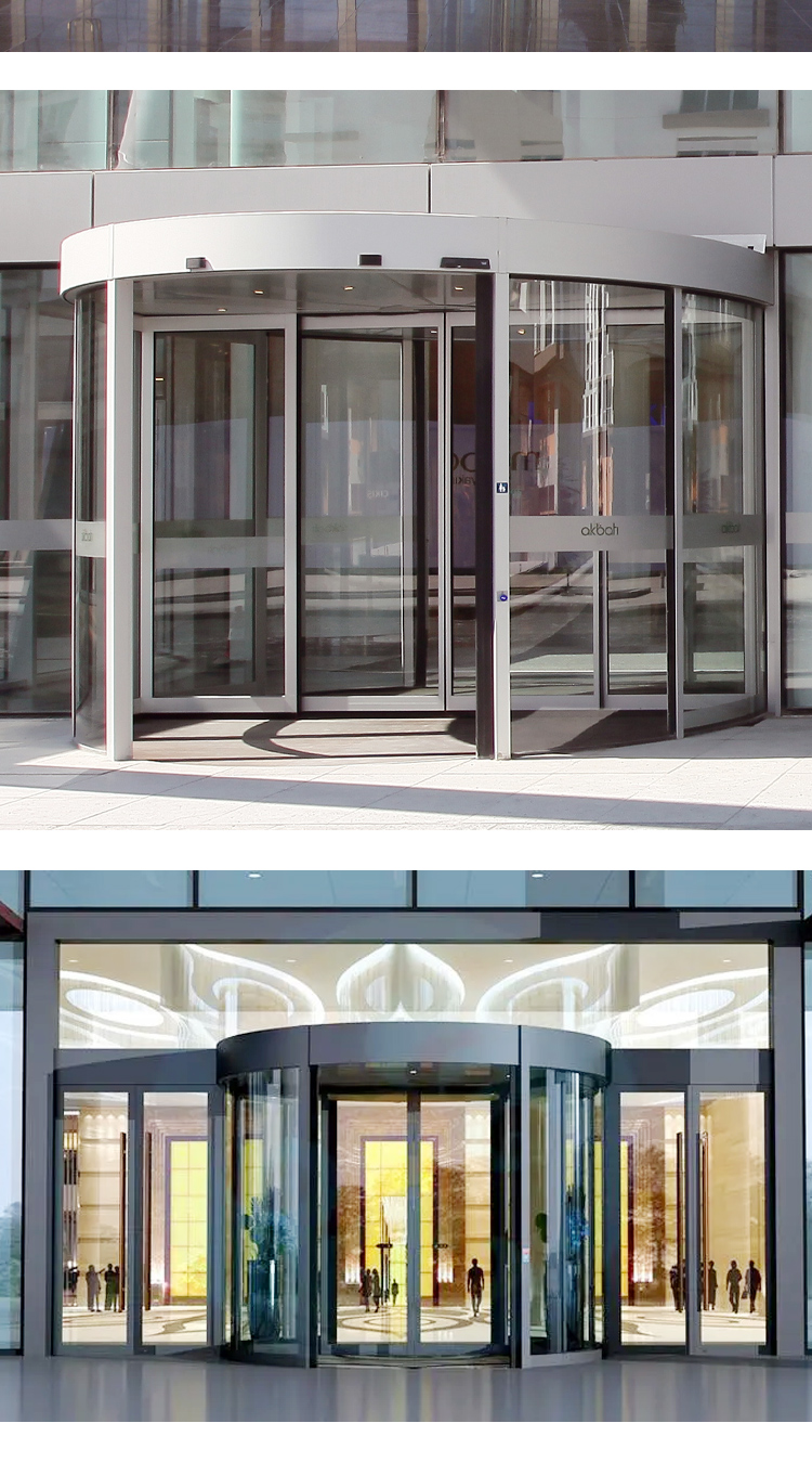 厂家定制酒店旋转门三翼两翼玻璃门电动自动感应门商务楼肯德基门(图9)