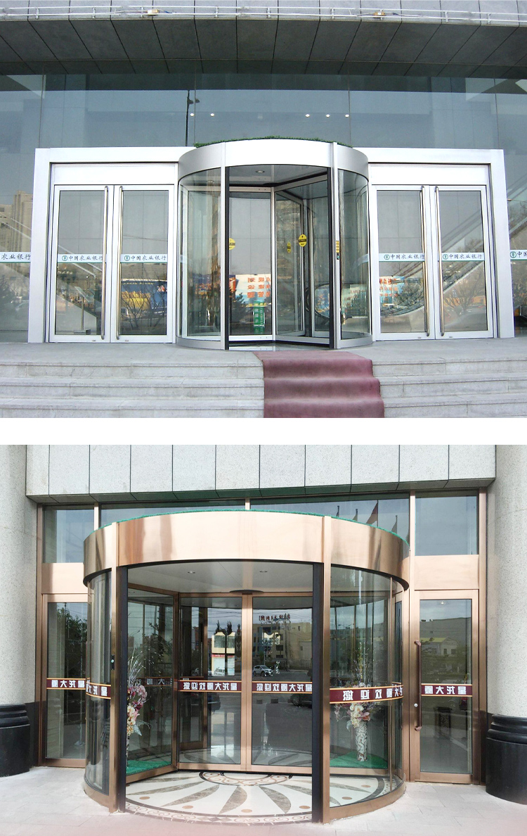 厂家定制酒店旋转门三翼两翼玻璃门电动自动感应门商务楼肯德基门(图10)