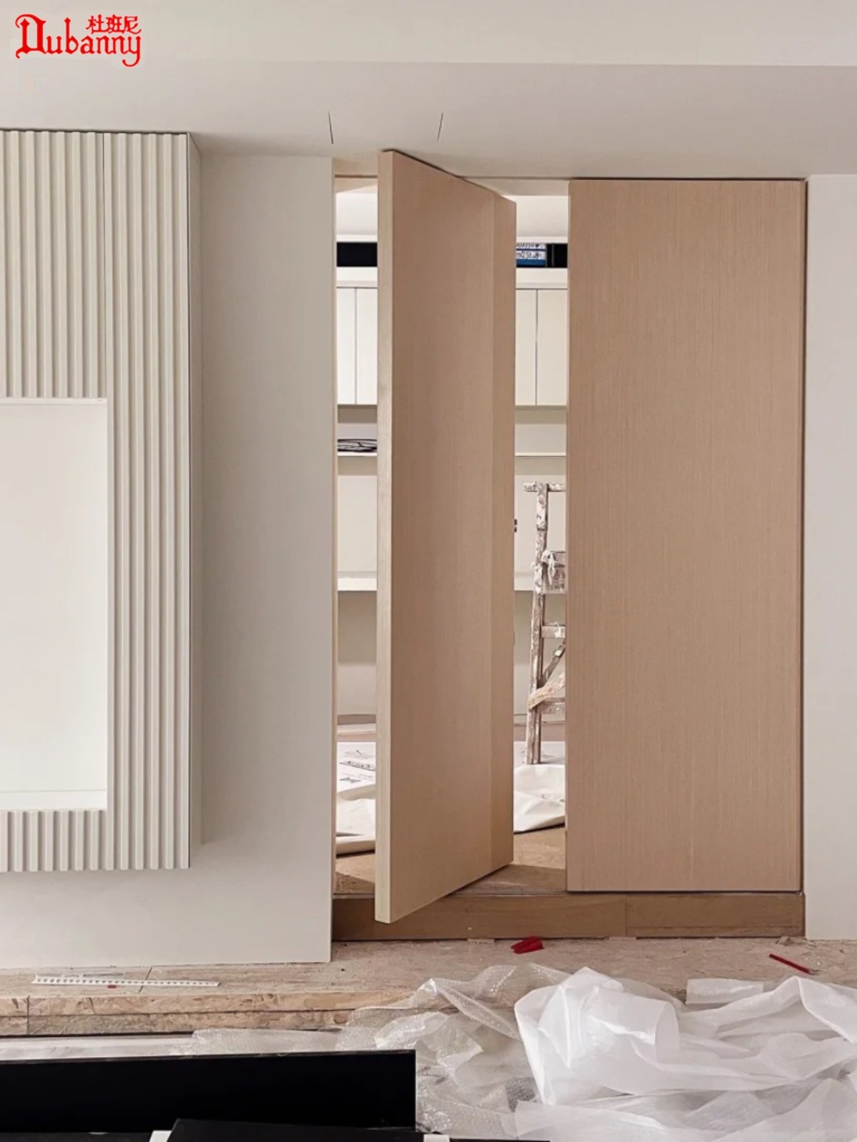 隔断门意式复古隐藏门旋转中偏轴门联动门折叠门扇无轨推拉折叠门(图7)