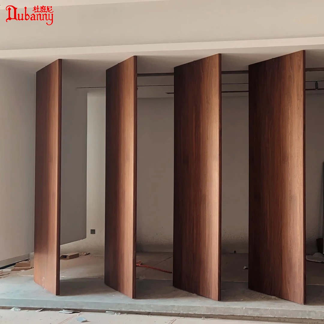 隔断门意式复古隐藏门旋转中偏轴门联动门折叠门扇无轨推拉折叠门(图4)