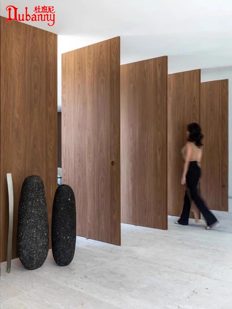 隔断门意式复古隐藏门旋转中偏轴门联动门折叠门扇无轨推拉折叠门(图5)