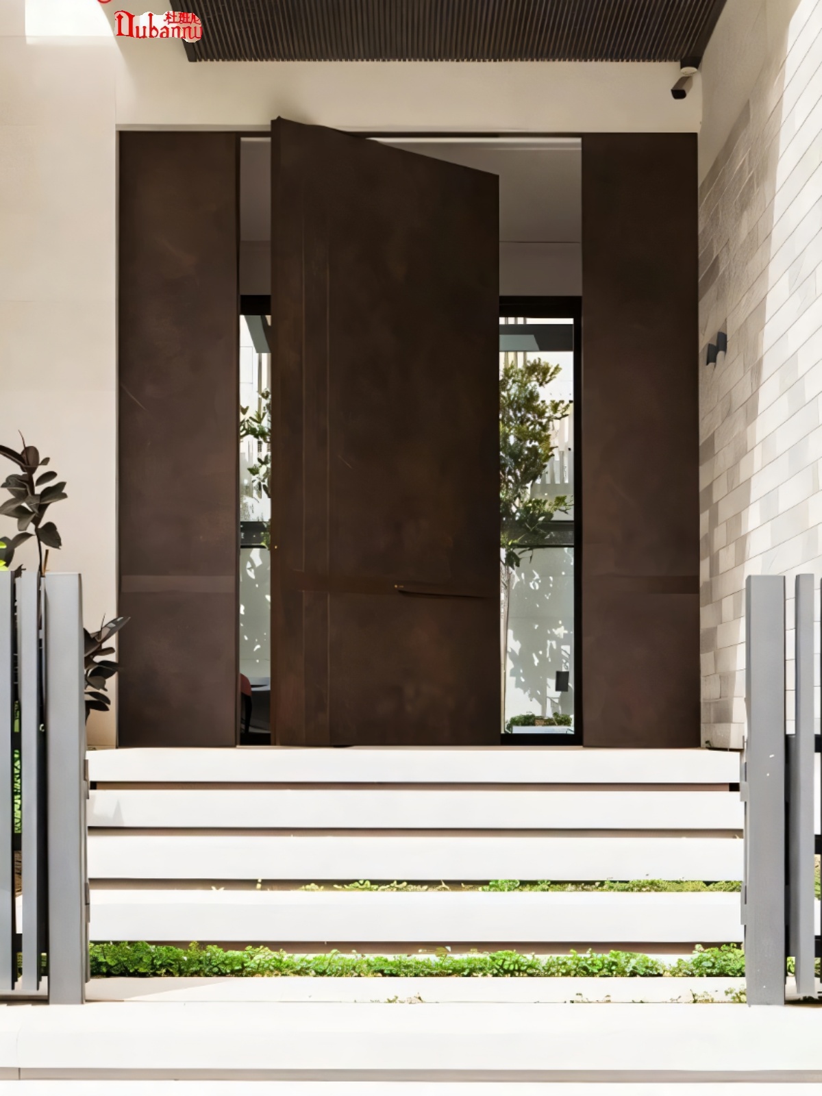 隔断门意式复古隐藏门旋转中偏轴门联动门折叠门扇无轨推拉折叠门(图9)