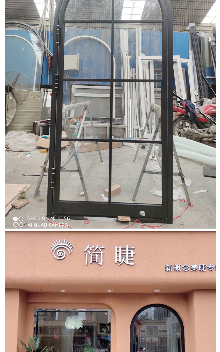 网红门拱形360度服装店门店定制门设计中轴地高端旋转玻璃门(图10)