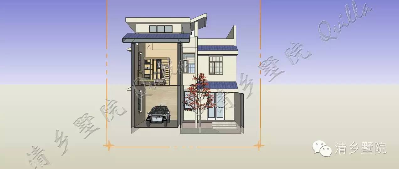 新户型兄弟双拼别墅_农村别墅兄弟双拼图纸_农村兄弟双拼二层半别墅户型图