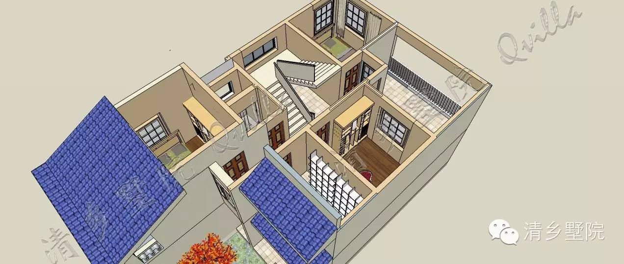 农村别墅兄弟双拼图纸_新户型兄弟双拼别墅_农村兄弟双拼二层半别墅户型图